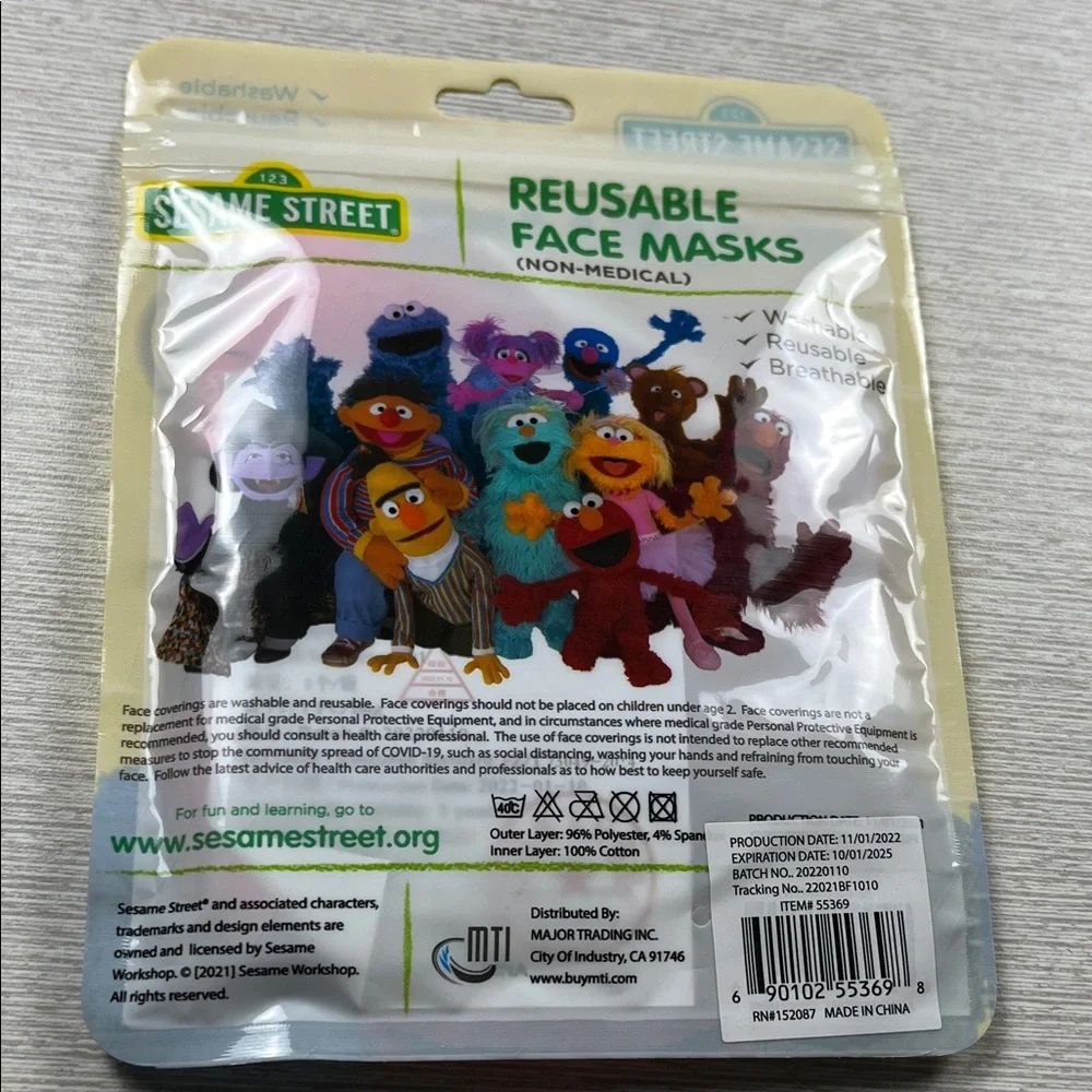 Adjustable Sesame Street Elmo Pink Face Mask for Kids